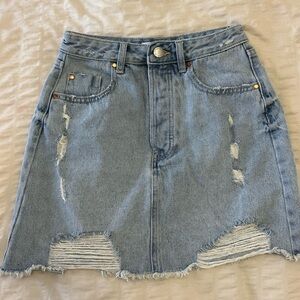 BLUE DENIM MINI SKIRT